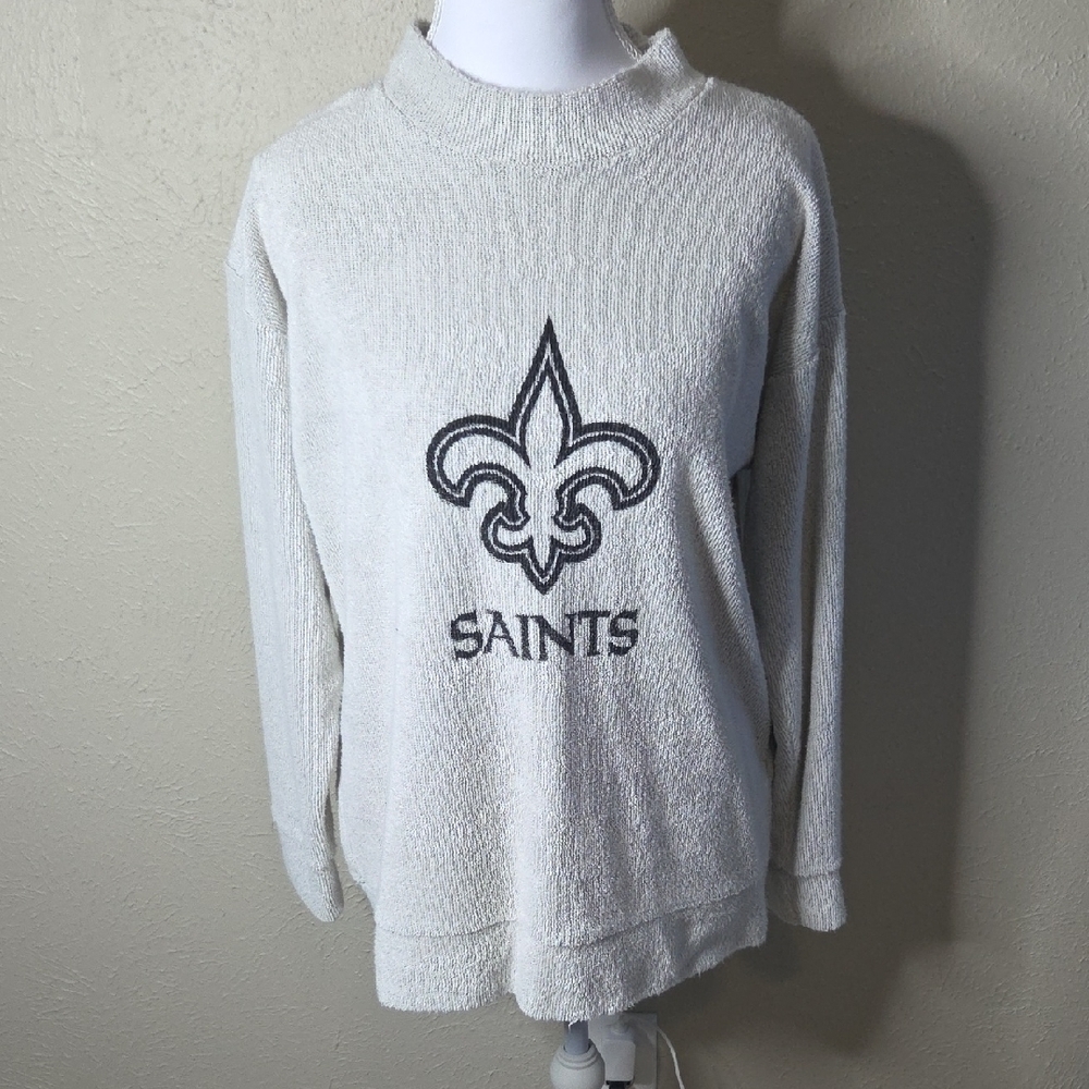NFL Team Apparel New Orleans Saints White Sweater, Sz Small